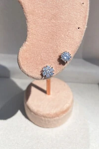 Brinco Ponto Luz 5mm Moissanite Prata 925 com Ródio branco