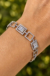 Pulseira Riviera Retangular Zircônias