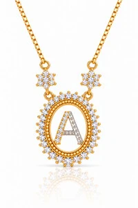Colar Inicial Letra A Banhado no Ouro 18k