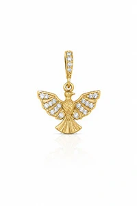 Pingente Espírito Santo Zircônias Banhado Ouro 18k