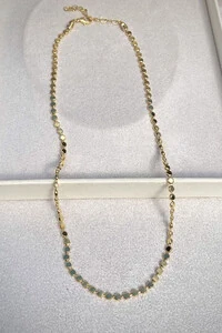 Colar Bolinhas Achatadas Dourado