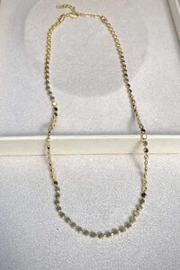 Colar Bolinhas Achatadas Dourado