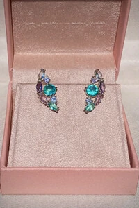 Brinco Earcuff Candy Colors Zircônias Ródio