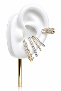Brinco Earhook Duplo Dourado