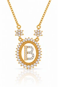 Colar Inicial Letra B Banhado no Ouro 18k