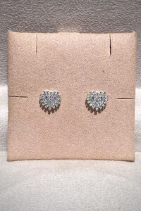 Brinco Coração Zircônias Prata 925