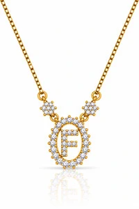 Colar Inicial Letra F Pequena Banhado no Ouro 18k