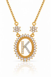 Colar Inicial Letra k Banhado no Ouro 18k