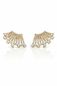 Brinco Earcuff Zircônias Ouro 18k