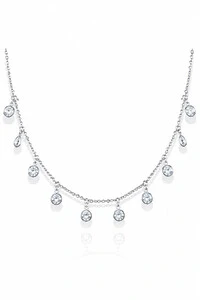 Colar Choker Ponto de Luz Ródio Branco