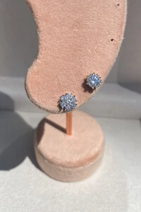 Brinco Ponto Luz 5mm Moissanite Prata 925 com Ródio branco