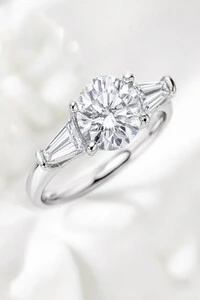 Anel Moissanite 8MM Prata 925 Ródio Branco