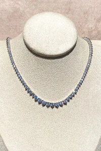 Colar Riviera Cristal Zircônia Violet Ródio Branco