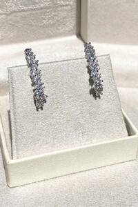 Brinco Earhook Duplo Ródio Branco