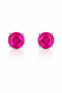 Brinco Círculo Pink Fusion 8 mm Prata 925