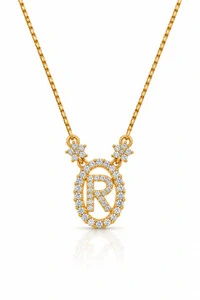 Colar Inicial Letra R Pequena Banhado no Ouro 18k