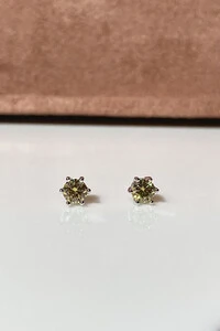 Brinco Ponto Luz 5mm Moissanite Yellow Light Prata 925 com Ródio branco