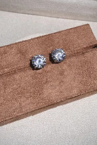 Brinco Luara Ponto Luz 10mm Moissanite Prata 925 com Ródio branco