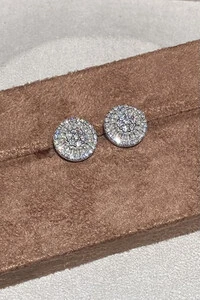 Brinco Pizza 1,8mm Moissanite Prata 925 com Ródio branco