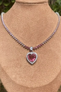 Colar Riviera 3mm Zircônia Rose Ródio Branco