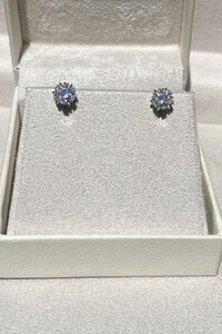 Brinco Ponto Luz 5mm Moissanite Prata 925 com Ródio branco