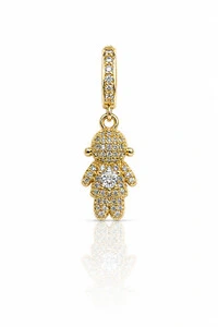 Pingente Menina Pequena Ouro 18k