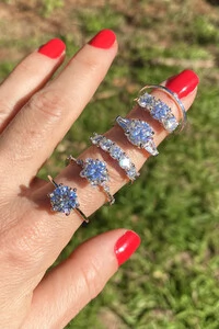 Anel Moissanite Solitário 8MM Prata 925 Ródio Branco