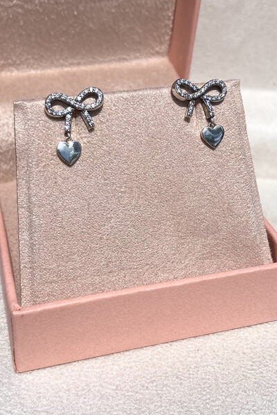 FotoBrinco Laço Zircônias Prata 925 Envelhecida