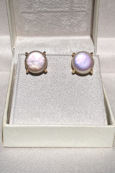 Foto Brinco Botão Pérola Barroca Furtacor Ouro 18k