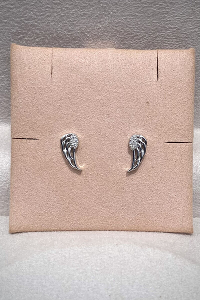 Foto Brinco Asa Zircônias Prata 925