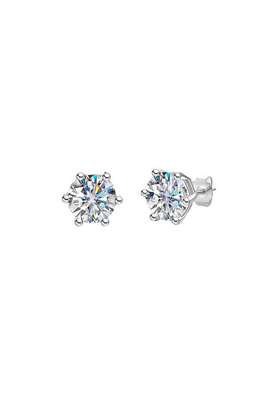 Foto Brinco Ponto Luz 6mm Moissanite Prata 925 com Ródio branco