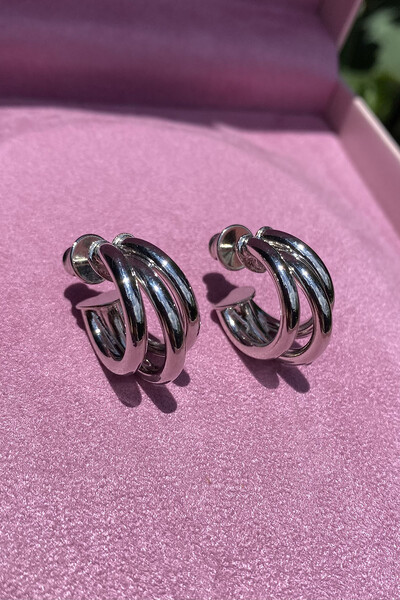 FotoBrinco Argola Tripla M Ródio