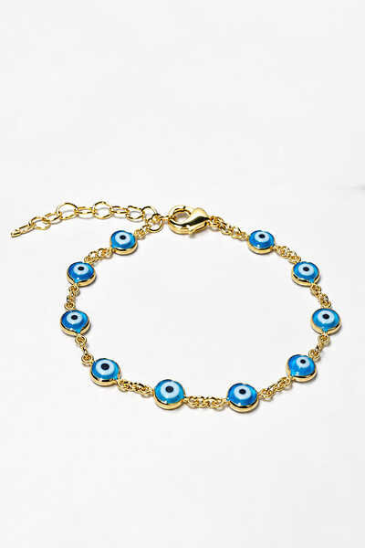 Foto Pulseira Olho Grego Fina Ouro 18k