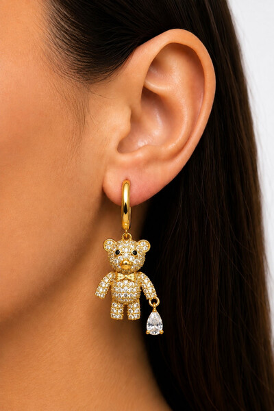 Foto Brinco Argola Teddy Zircônia Ouro 18k