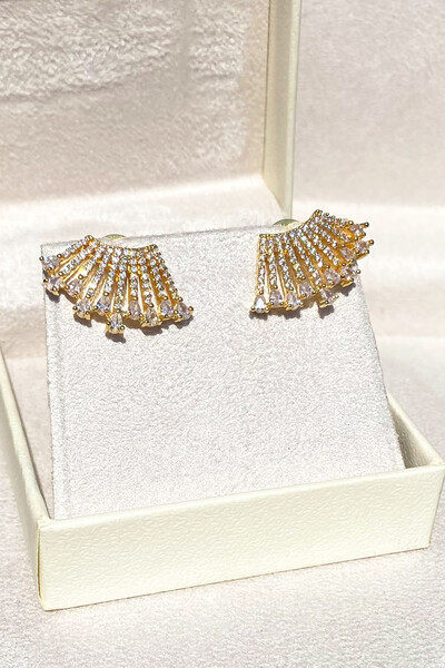 FotoBrinco Earcuff Zircônias Ouro 18k