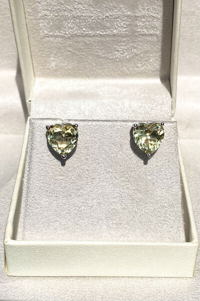 Foto Brinco Coração Yellow Ródio Branco