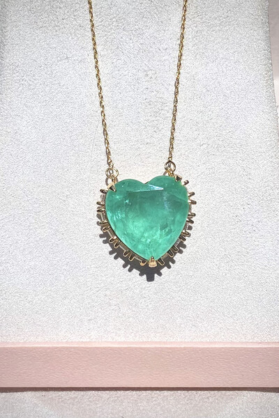 Foto Colar Coração Turmalina Fusion Dourado
