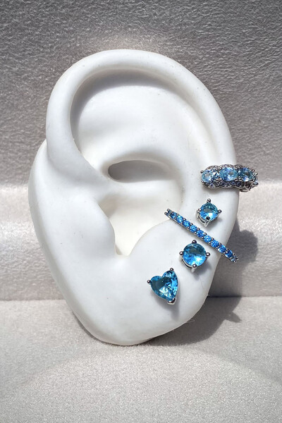 Brincos Kit Aqua Marine Shine