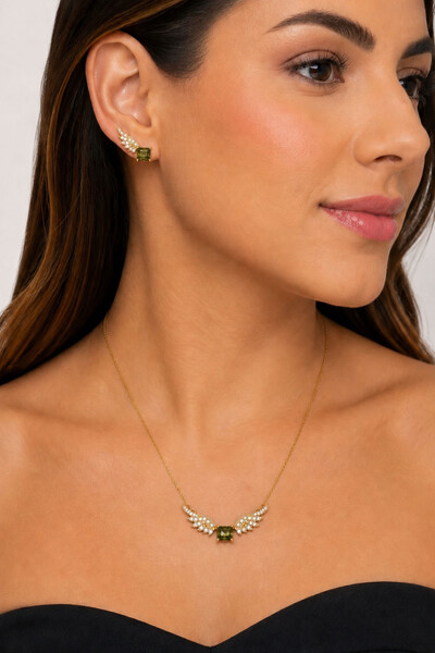 Foto Conjunto Asas Oliva Ouro 18k