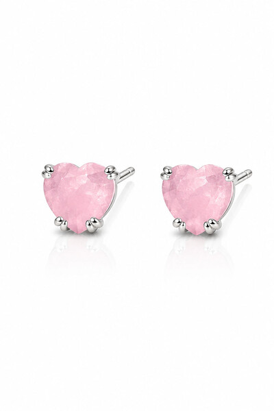 Foto Brinco Coração Fusion Rosa Turmalina M Ródio