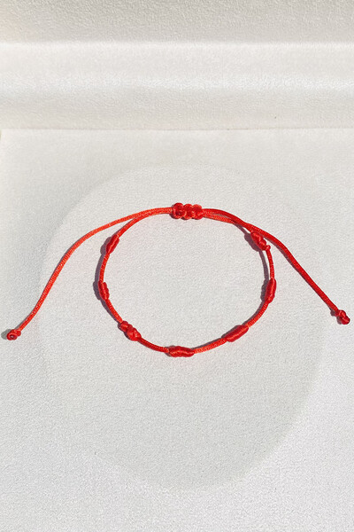 Foto Pulseira Proteção dos 7 Nós Vermelha