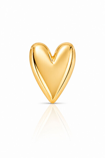 Foto Pingente Coração Liso Vazado Ouro 18k