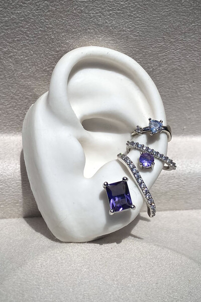 FotoFake Piercing Coração Zircônias Ródio Branco