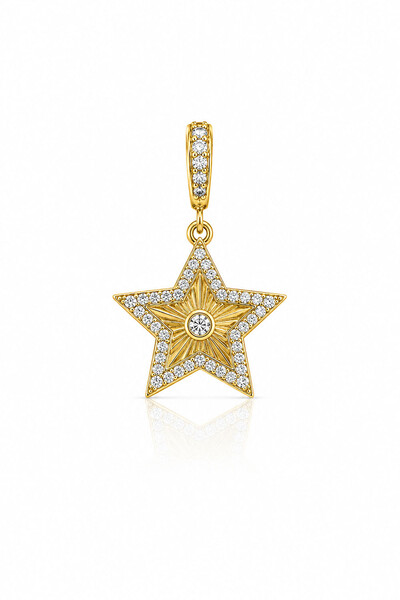 Foto Pingente Estrela Zircônias Banhado Ouro 18k