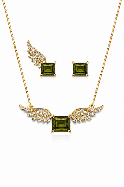 Foto Conjunto Asas Oliva Ouro 18k