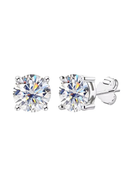 Foto Brinco Luara Ponto Luz 10mm Moissanite Prata 925 com Ródio branco
