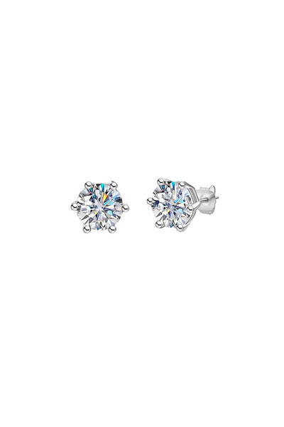 Foto Brinco Ponto Luz 5mm Moissanite Prata 925 com Ródio branco