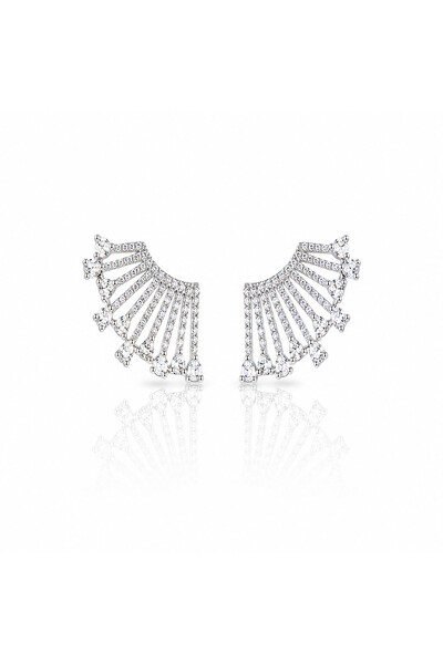 Foto Brinco Earcuff Gotas Zircônias Ródio Branco