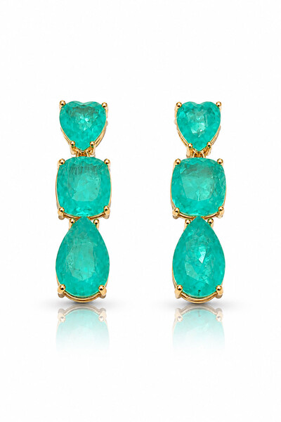 Foto Brinco Turmalina Fusion Love Ouro 18k