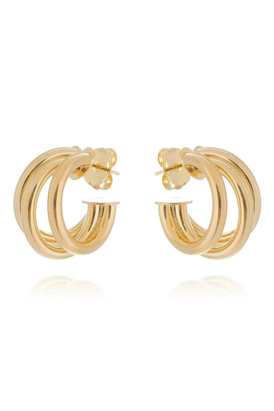 Foto Brinco Argola Tripla M Ouro 18k